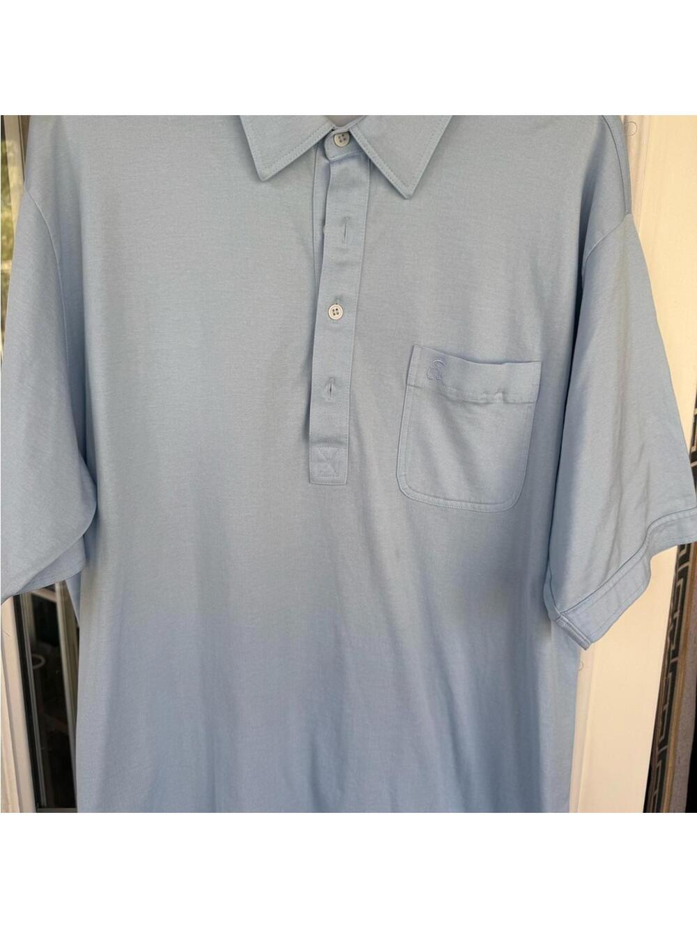 Vtg Countess Mara Light Blue Men's Polo Shirt XL Soft